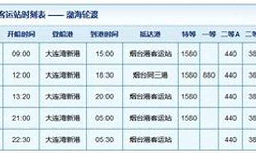 大连到烟台轮船时刻表查询_大连到烟台轮船时刻表查询最新